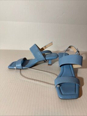 Alex Marie Light Blue Square Toe Strappy Heels